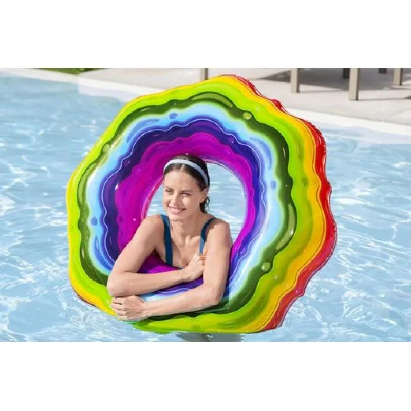 Bestway Bouée 36163 Gonflable Rainbow 115cm pour Piscine et Plage