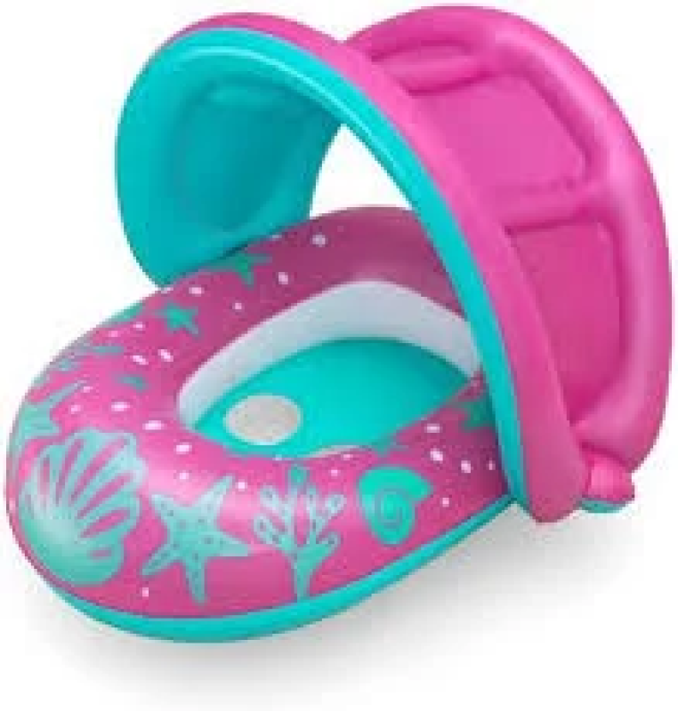 Bestway 34091 Bouée Bébé avec Pare-Soleil anti UV 80 x 85 cm pour Piscine et plage