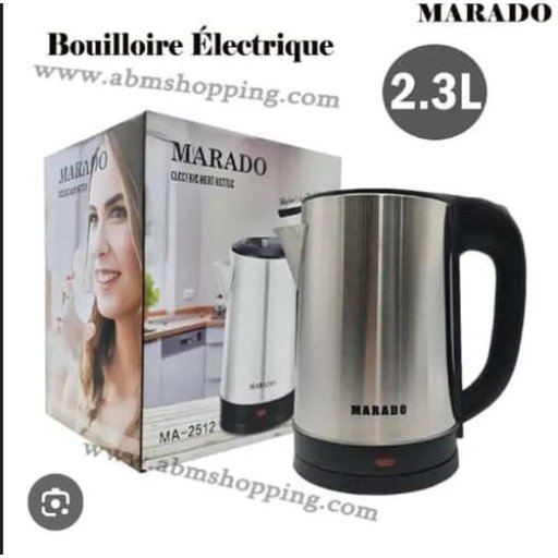 🫖 غلاية كهربائية مارادو Marado Bouilloire électrique MA-2512 - en acier inoxydable