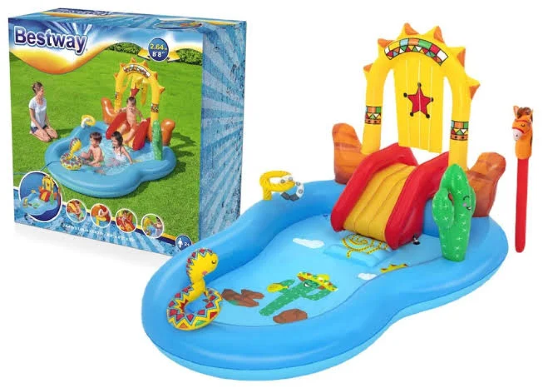piscine gonflable bestway 53118 sous forme espace de jeu pour les enfants