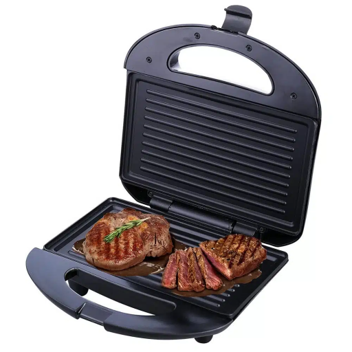 Grill À Viande Et Panineuse À 2 Tranches 750W Sonashi SGT-853