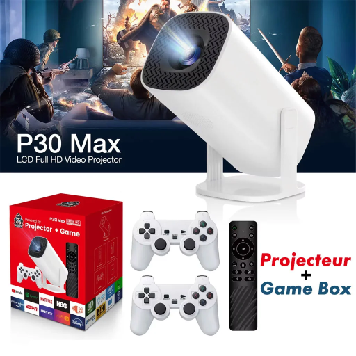 P30 MAX Retro video game consoles Android11 et Projecteur 4K