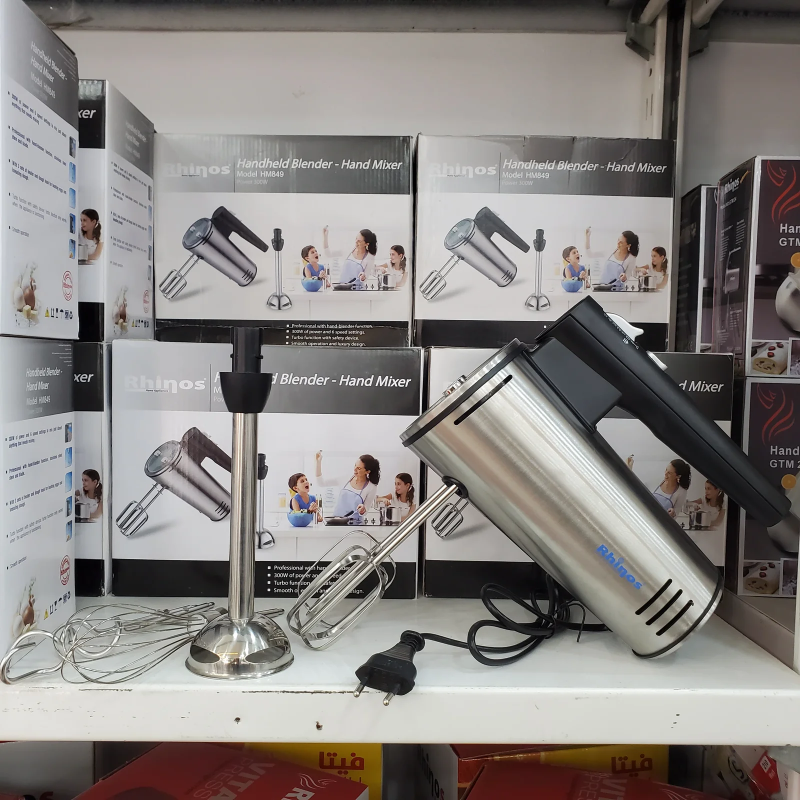 Batteur Mixeur Rhinos inox Multifonctions 4en1 300w