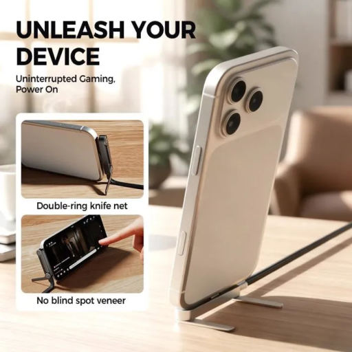 IPHONE Câble Chargeur 2-en-1 Invisible avec Support en T - Type-C 