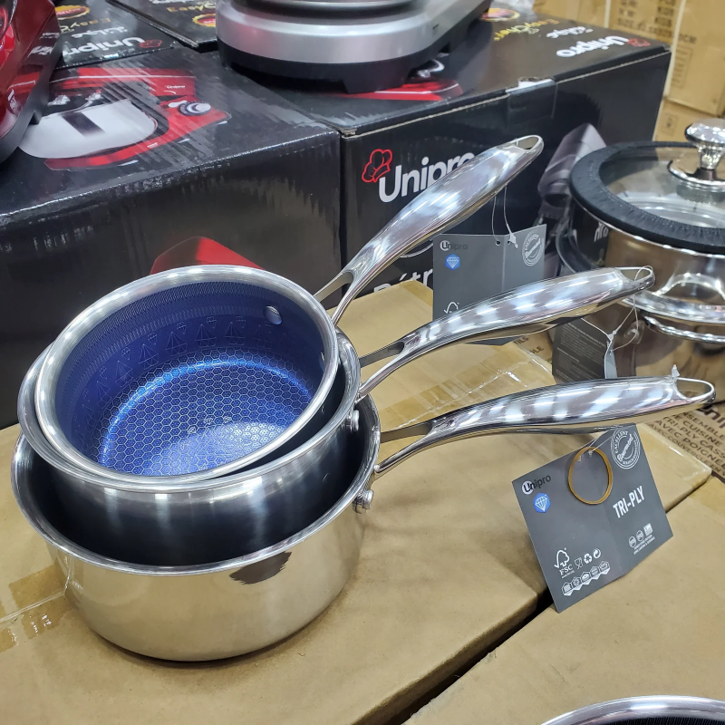 Série 03 Casseroles inox 14+16+18 cm Unipro Original