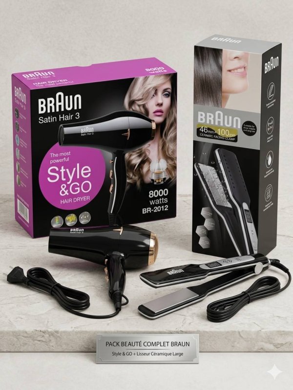 pack lisseur + sech cheveux braun