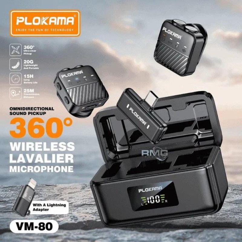PLOKAMA Dual Wireless Lavalier Microphone